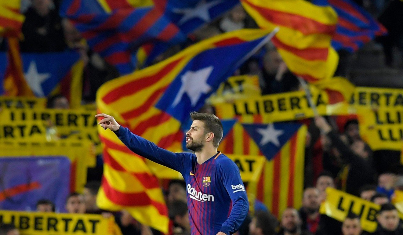 Barcelona's Spanish defender Gerard Pique in front of the crowd during a match at the Camp Nou. Photo: AFP