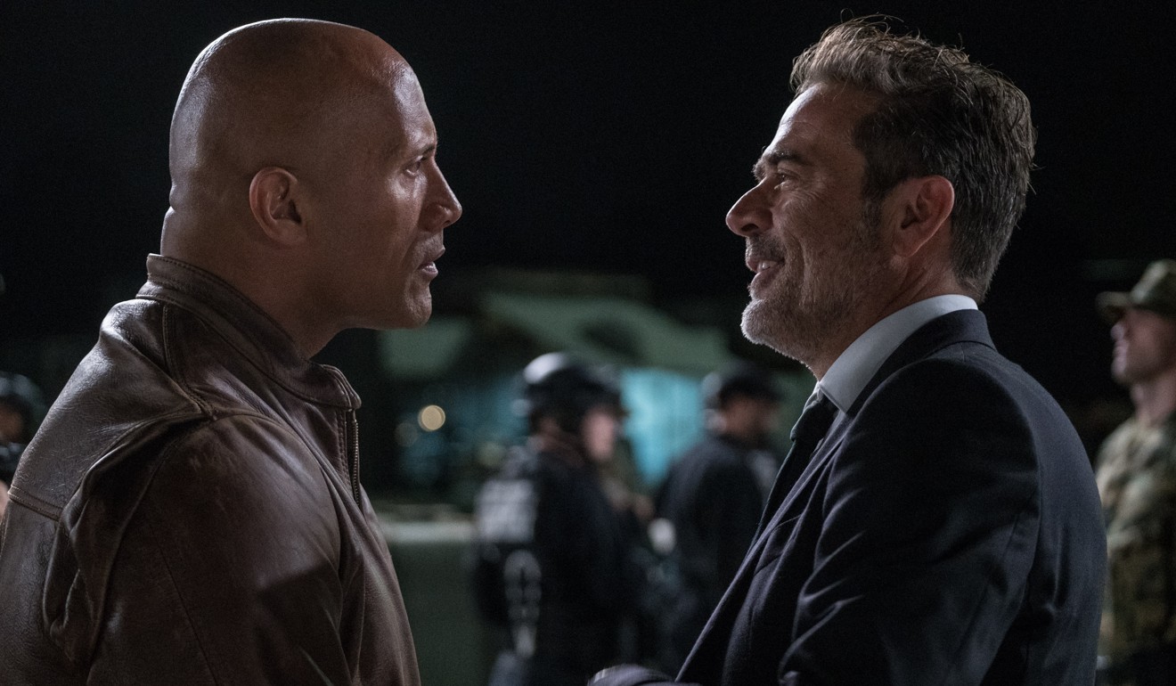 Dwayne Johnson (left) and Jeffrey Dean Morgan in a still from Rampage.