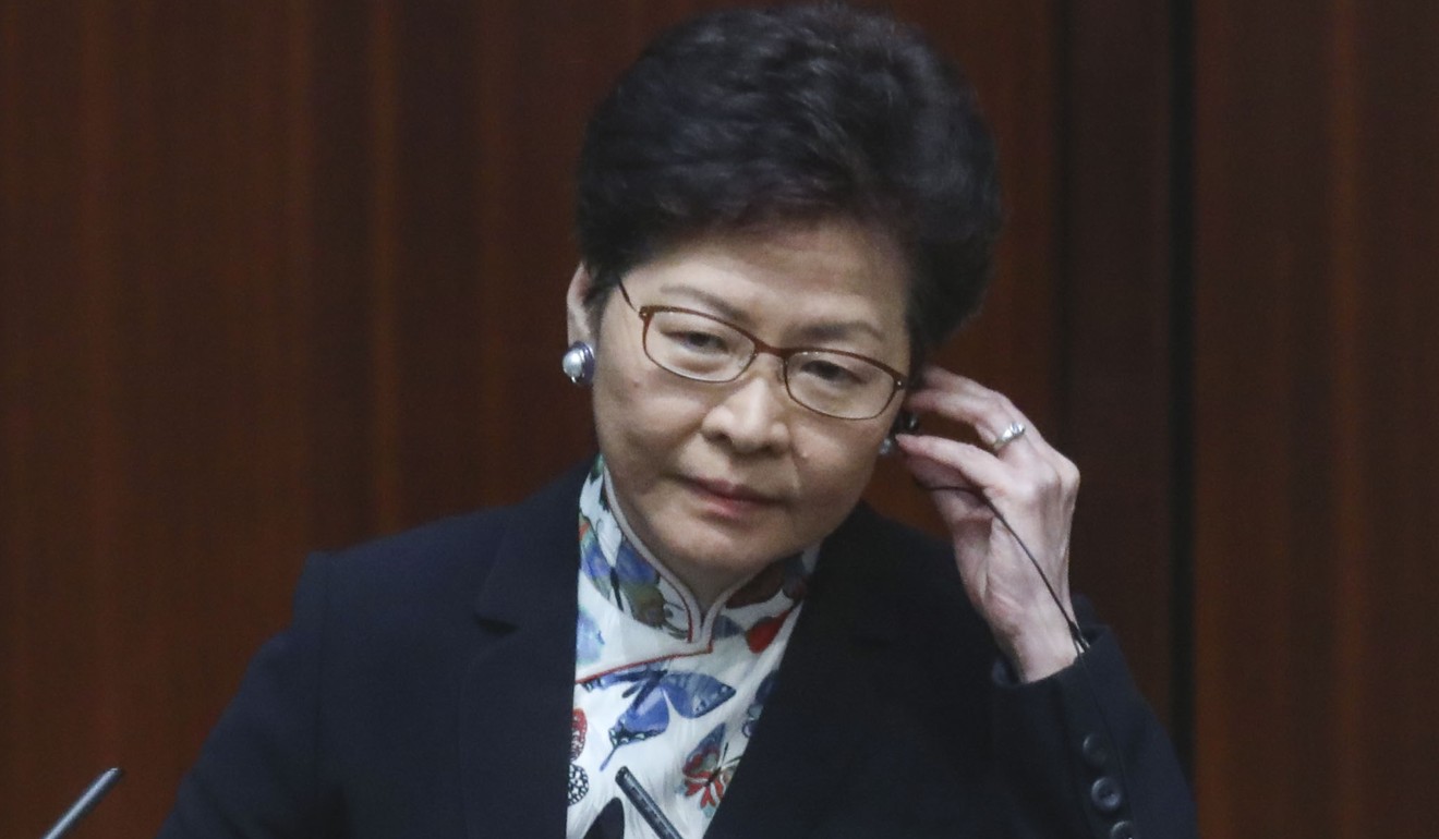 Hong Kong Chief Executive Carrie Lam shared her latest thoughts on the scheme at the city legislature. Photo: Sam Tsang