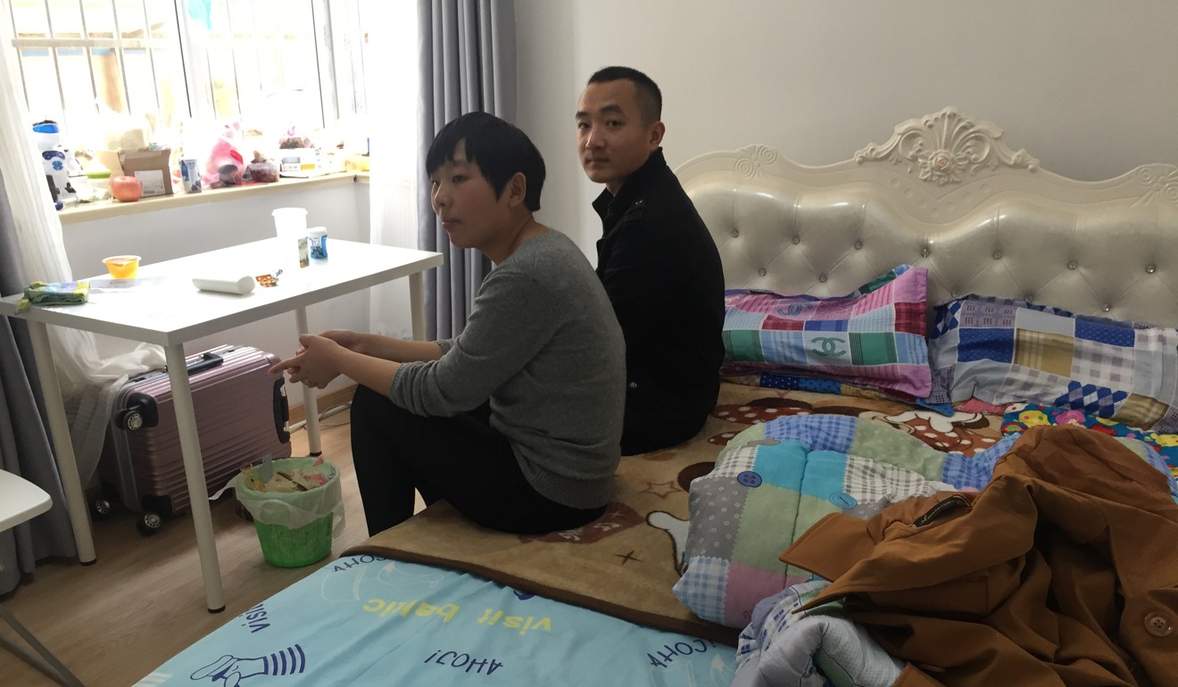 Cheng Xuemei and husband Du Xingzhou have rented a room in Shanghai while their son is treated in a Shanghai hospital. Photo: Alice Yan