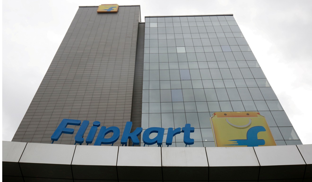 The logo of India's largest e-commerce firm Flipkart is seen on the facade of the company's headquarters in Bangalore, India. Photo: Reuters