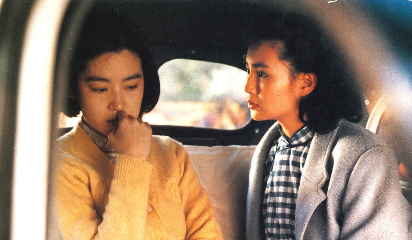 Lin (left) and Maggie Cheung in a still from Red Dust (1990).