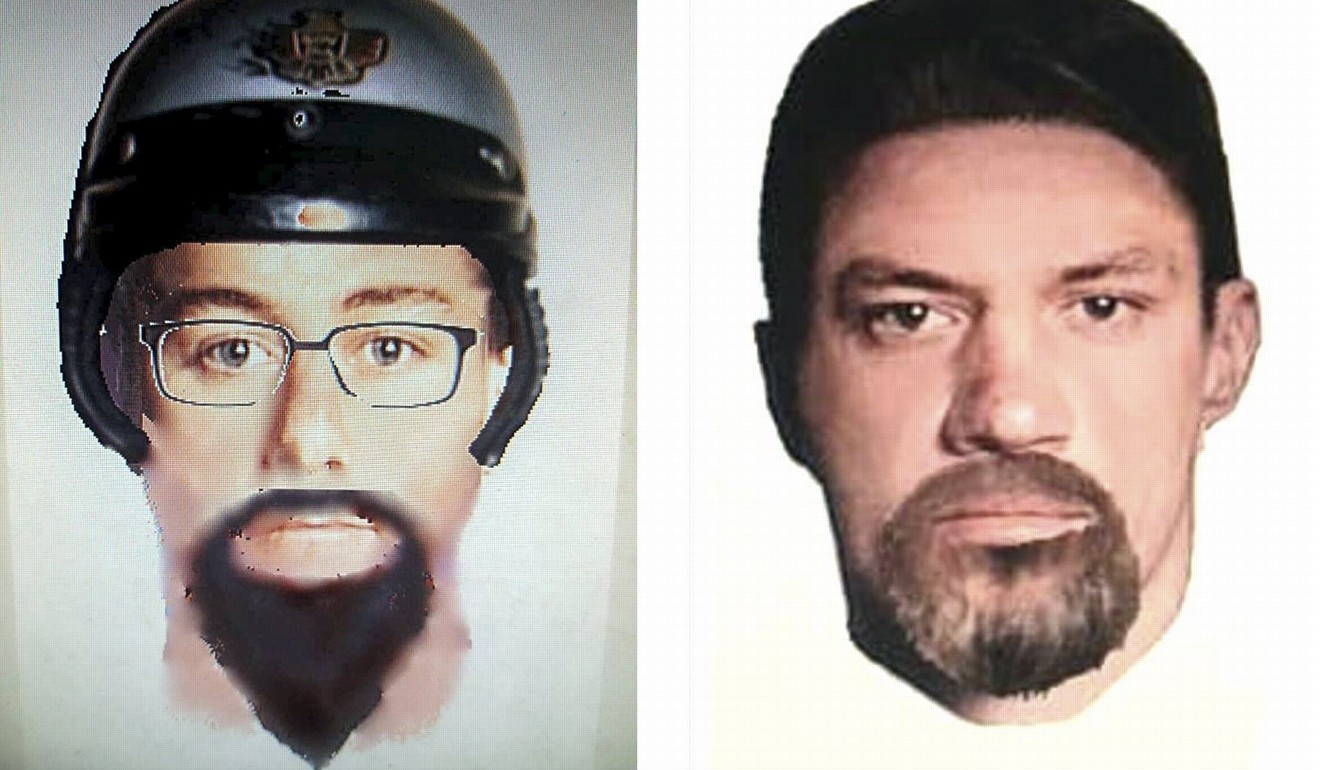 The facial reconstruction printouts of the suspects. Photo: EPA