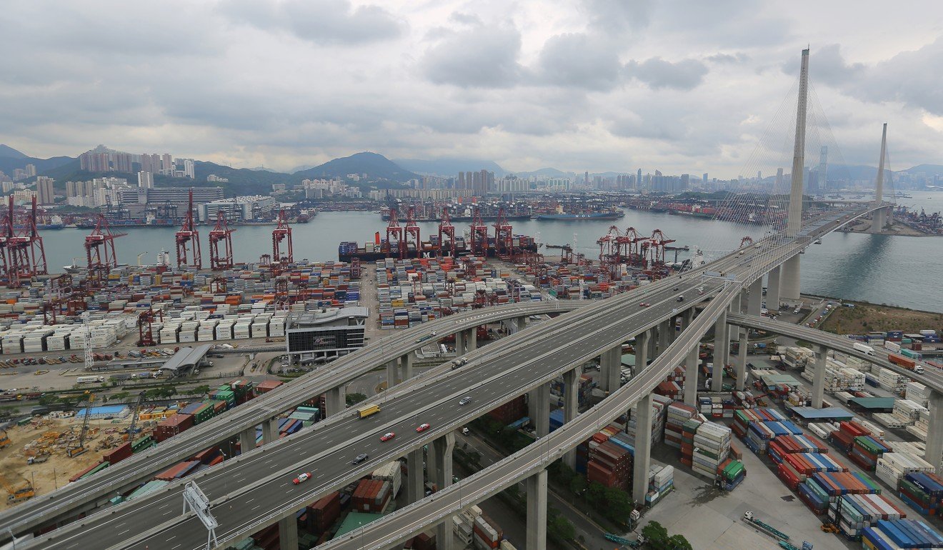 Stonecutters Bridge, a component of the Lantau Link, which connects the city to Hong Kong International Airport. Photo: Edmond So