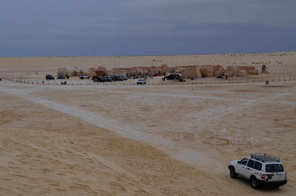 Tourists on their way to an abandoned “Star Wars” location near Tozeur in southern Tunisia. Photo: AP