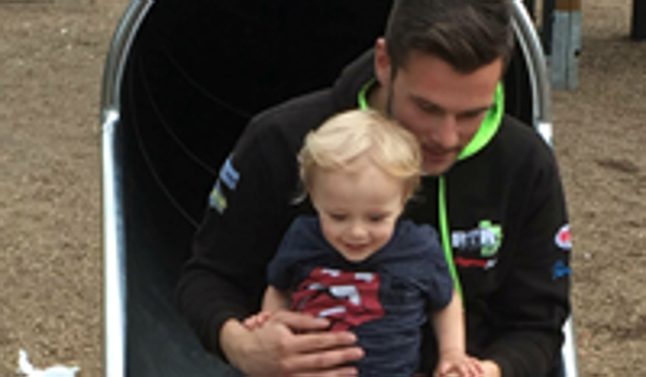 Daniel Hegarty with his youngest son, Flynn. Photo: JustGiving