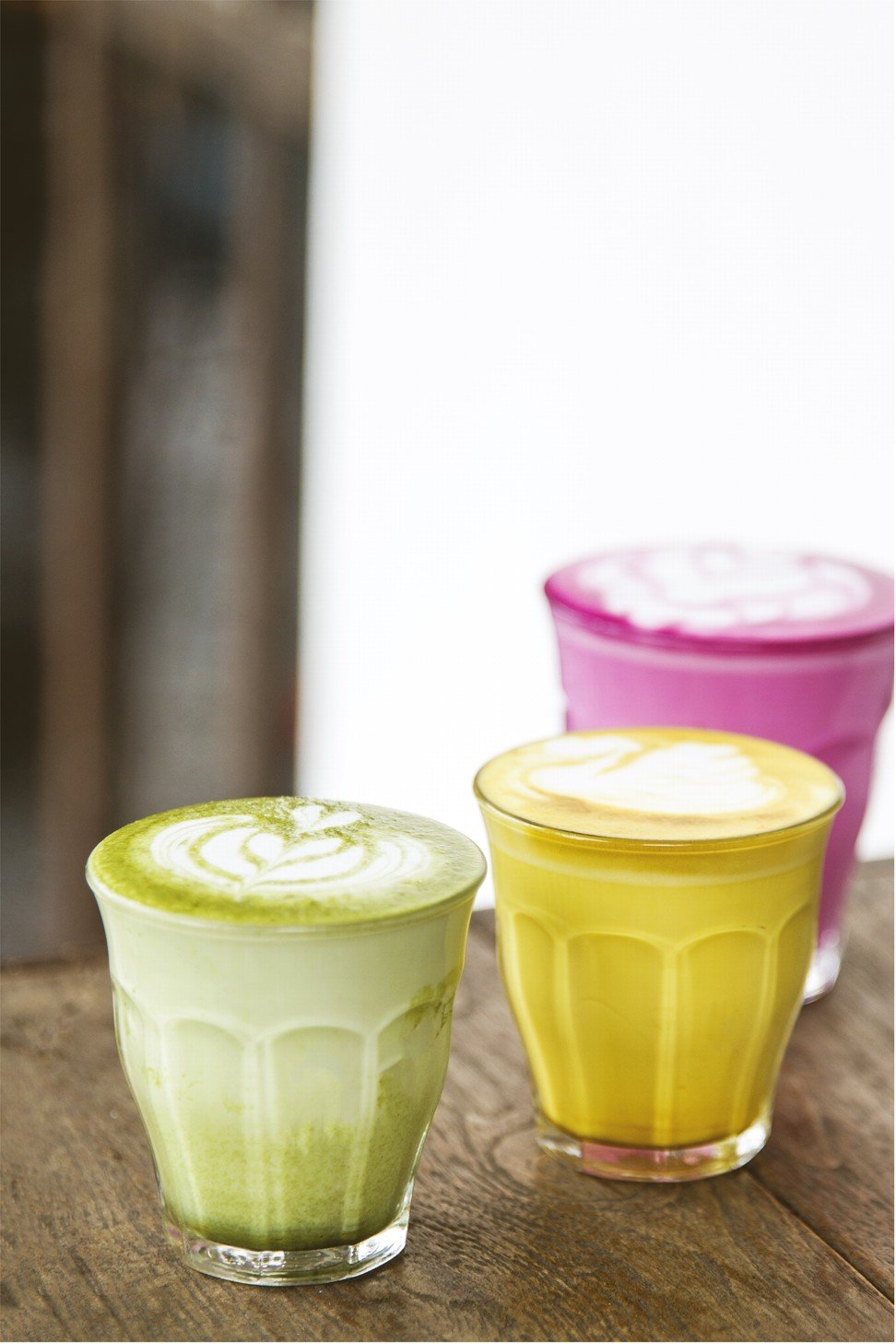 Beetroot, matcha and turmeric lattes are trendy healthy drinks.