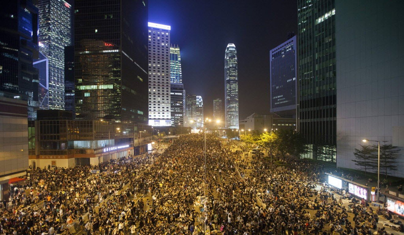 The Occupy Central protests in Hong Kong, in September 2014. Picture: EPA