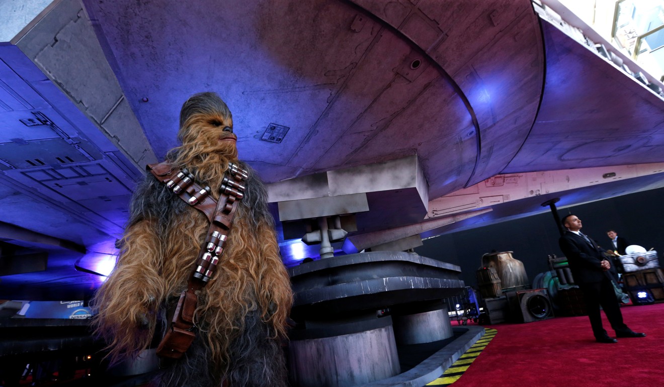 Joonas Soutamo (Chewbacca) poses at the premiere. Photo: Reuters