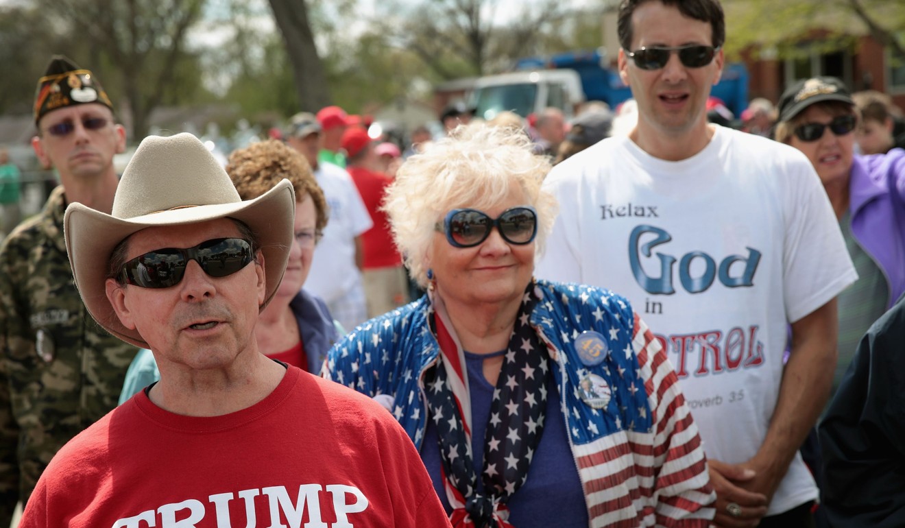 Supporters wait in line to attend a campaign rally with US President Donald Trump on Thursday in Elkhart, Indiana. Photo: Getty Images via AFP