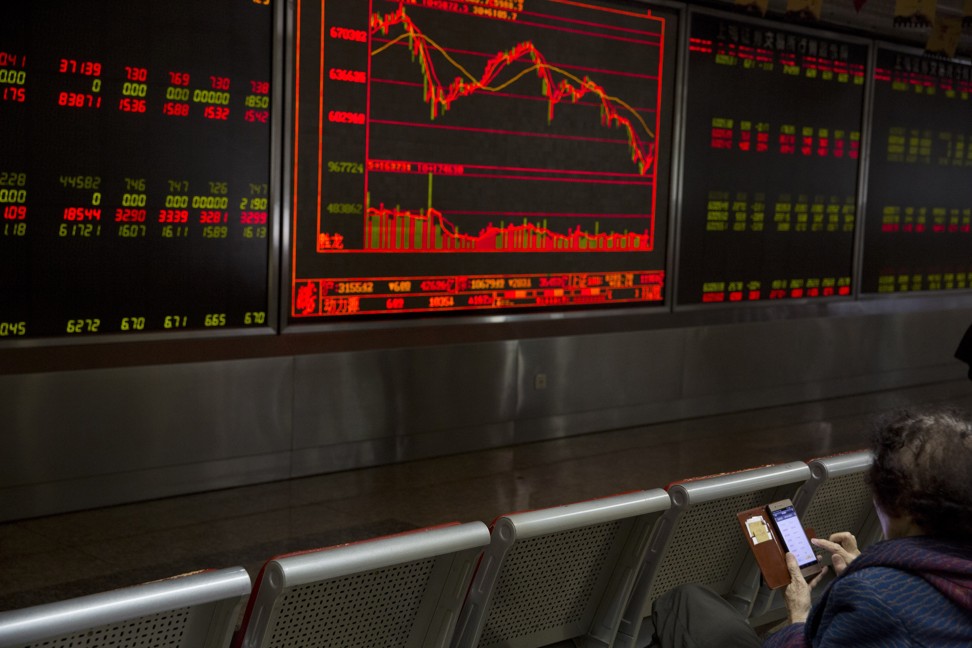 A woman monitors stock prices at a brokerage in Beijing. Amid the government’s deleveraging efforts and a tougher business environment, many private firms are struggling to find enough financing. Photo: AP