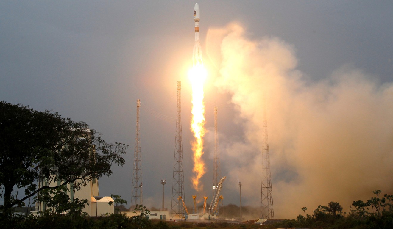 The Russian Soyuz VS01 rocket, carrying the first two satellites of Europe's Galileo navigation system, blasts off from its launch pad at the Guiana Space Centre in Sinnamary, French Guiana, in October 2011. Threats to exclude British firms from future involvement in the Galileo programme could spur Britain into going it alone with its own rival system, sparking job creation and investments into Britain’s space industry. Photo: Reuters 
