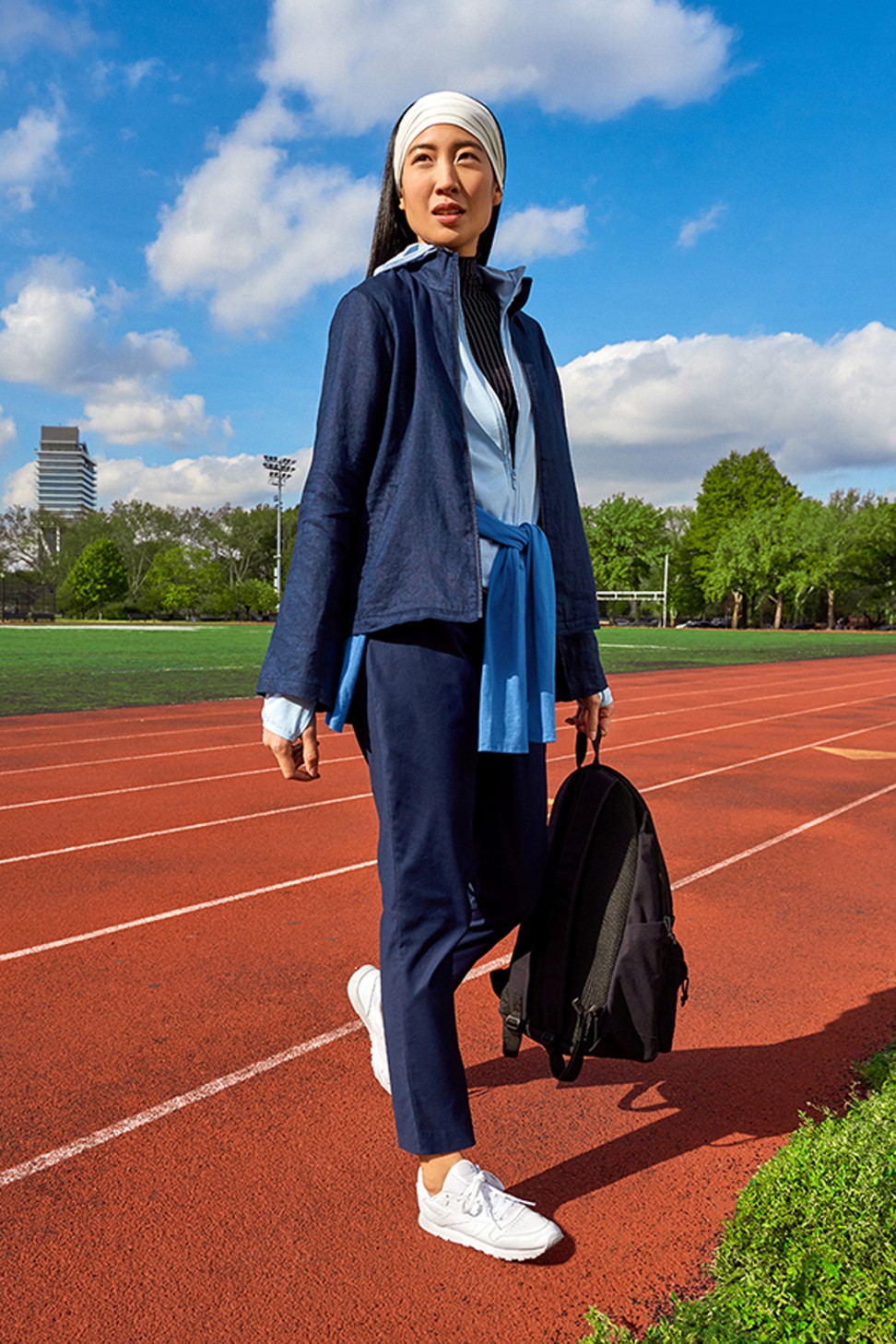 A Hana Tajima for Uniqlo look from the spring/summer 2018 modest wear collection.