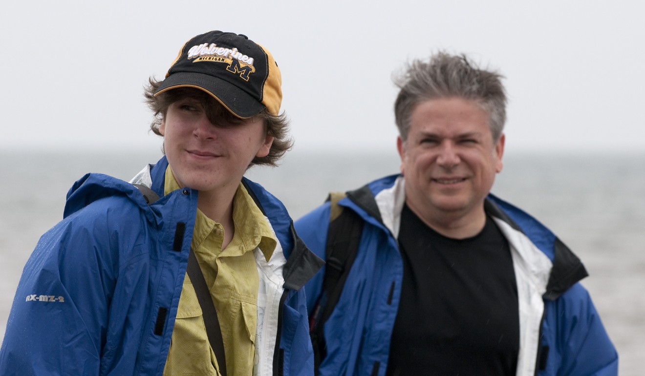 Steve Hackman and his son Gabriel on the Coast to Coast walk across England.