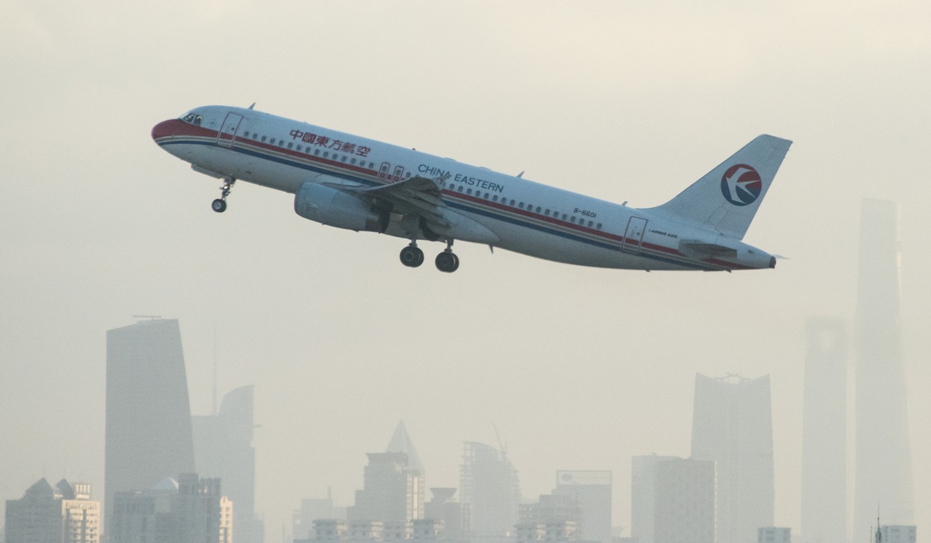 A China Eastern Airlines plane departs from Hongqiao Airport in Shanghai in February 2015. Aviation is one sector of the Chinese economy in which state-owned operators such as China Eastern dominate. Photo: AFP 