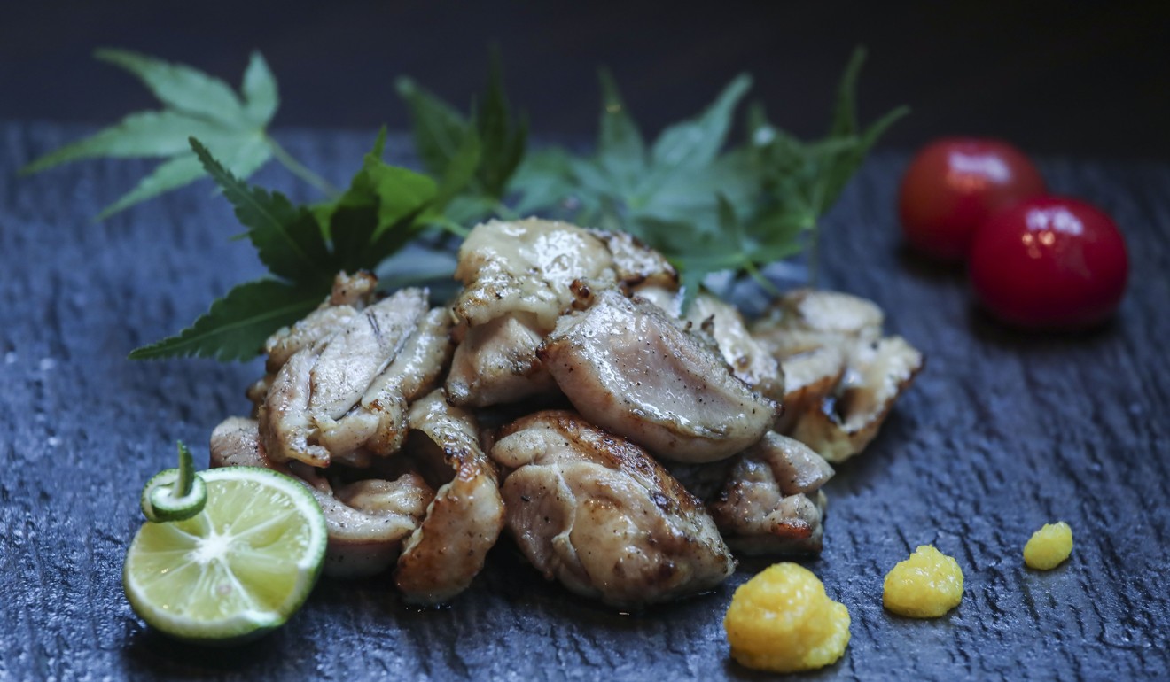 Grilled mitsuse chicken thigh. Photo: Jonathan Wong