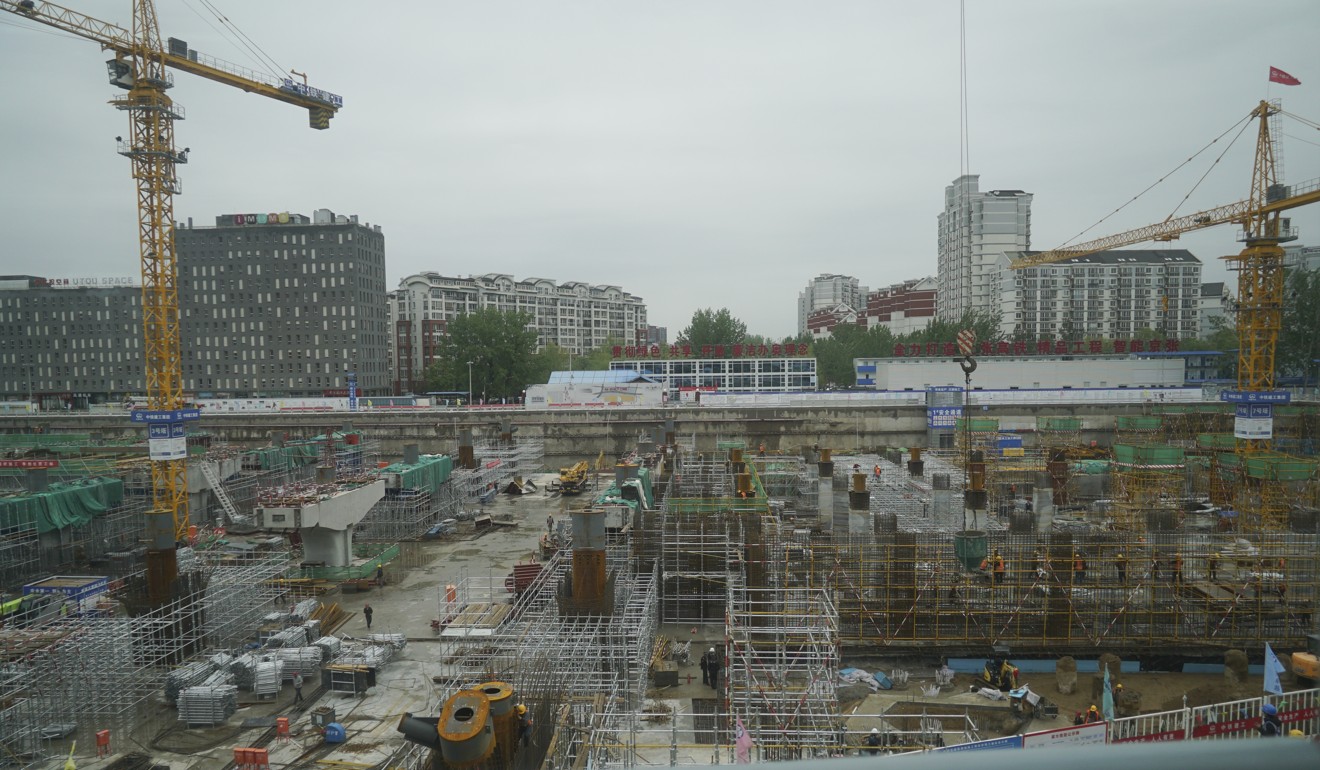 The high-speed railway station under construction near the old Qinghe station. Picture: Wang Wei