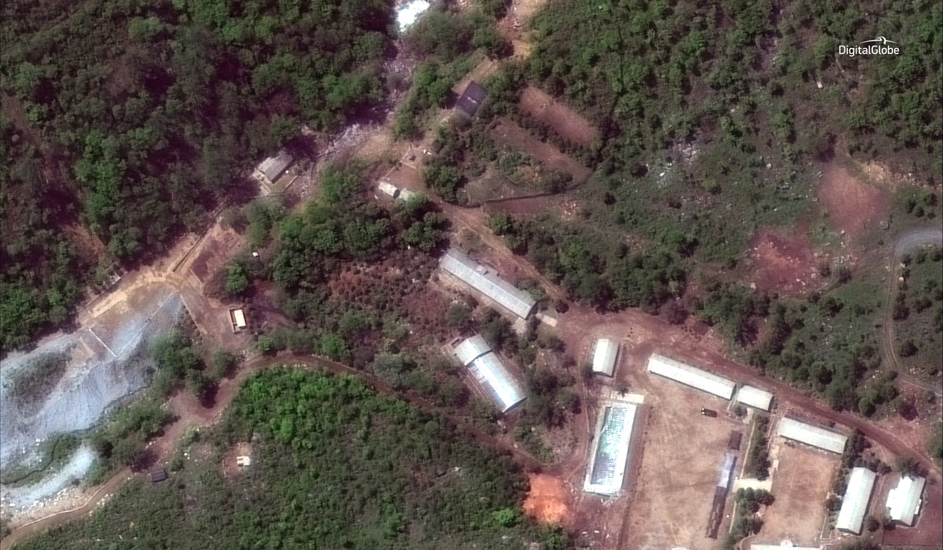 A satellite image of the Punggye-ri test site in North Korea. Photo: Associated Press