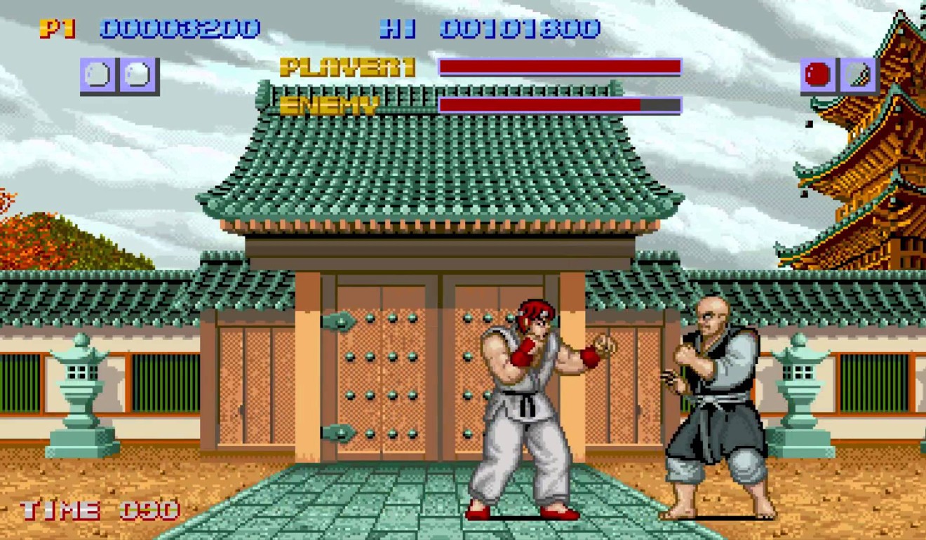 A screen grab from the original game: Street Fighter in 1987