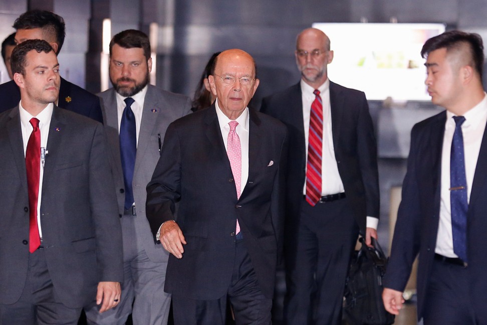 US Commerce Secretary Wilbur Ross leaves a hotel ahead of trade talks with Chinese officials in Beijing on Saturday. Photo: Reuters