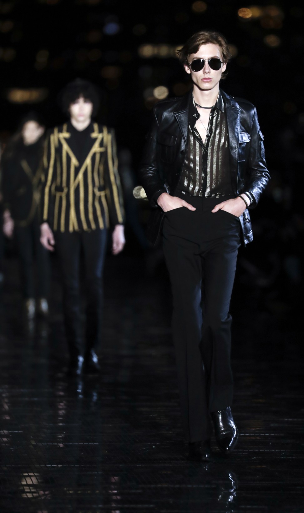 Anthony Vaccarello glitters with first Saint Laurent men's show, Saint  Laurent