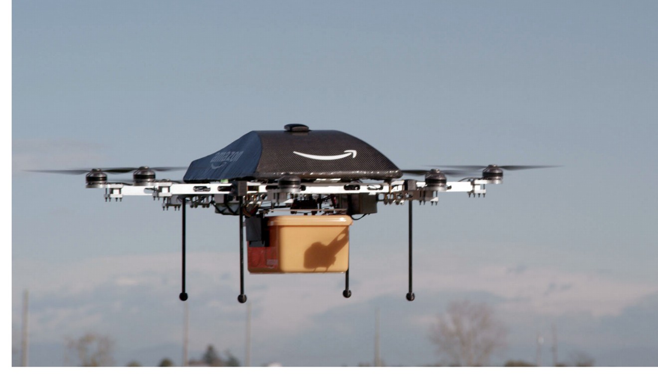 Amazon.com shows the so-called Prime Air unmanned aircraft project that Amazon is working on in its research and development labs. Photo: AP Photo/Amazon