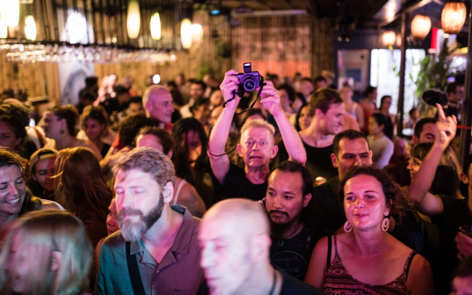 The crowd gets into a Kampot Playboys show in Phnom Penh. Photo: Steve Porte