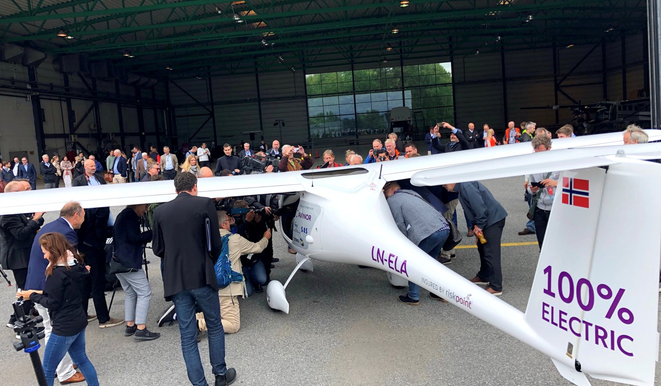The two-seat electric plane made by Slovenian company Pipistrel. Photo: Reuters