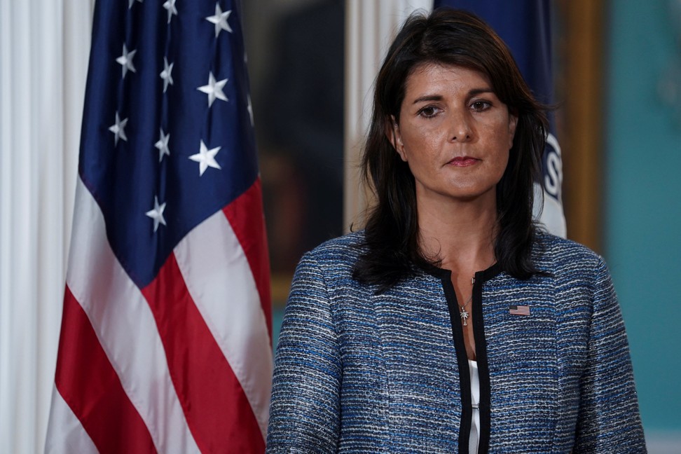 US ambassador to the UN Nikki Haley said Washington’s decision to leave the Human Rights Council was taken because of its “chronic bias against Israel”.Photo: Reuters