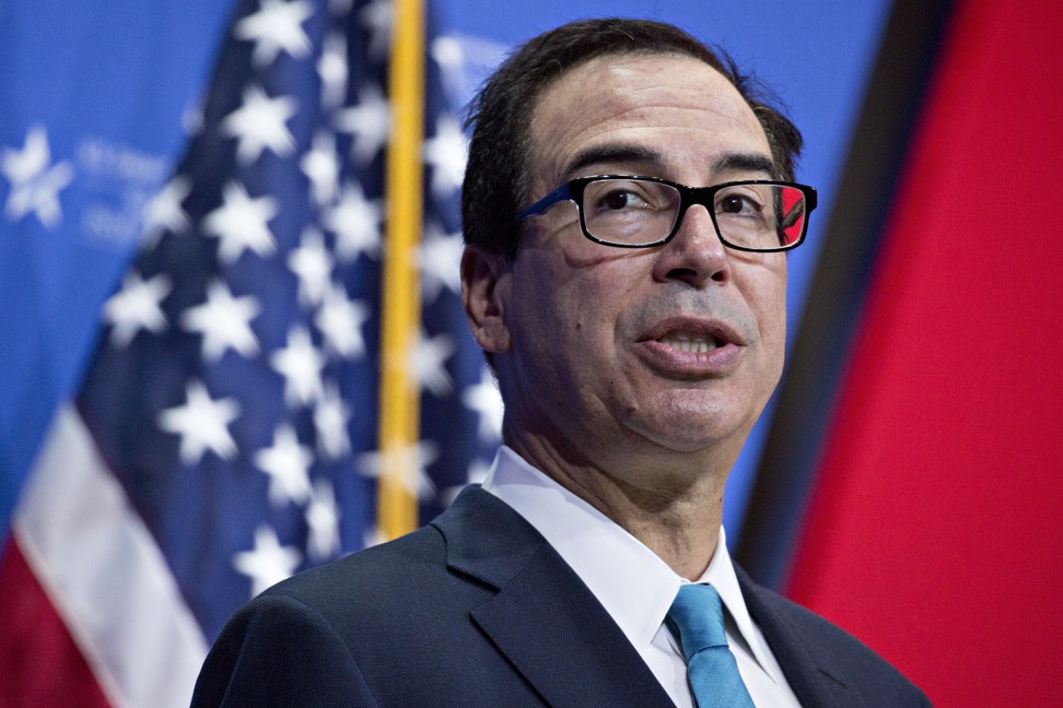 US Treasury Secretary Steven Mnuchin tweeted that restrictions would be applied to “all countries that are trying to steal our technology”. Photo: Bloomberg