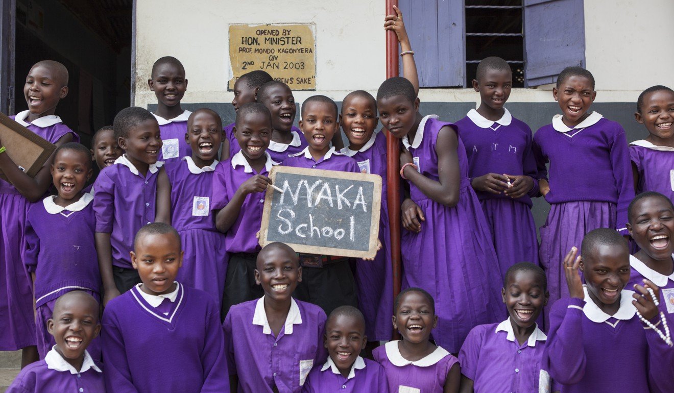 Pupils at the Nyaka school, in Uganda, the first school built by Kaguri. Picture: Nyaka Aids Orphans Project
