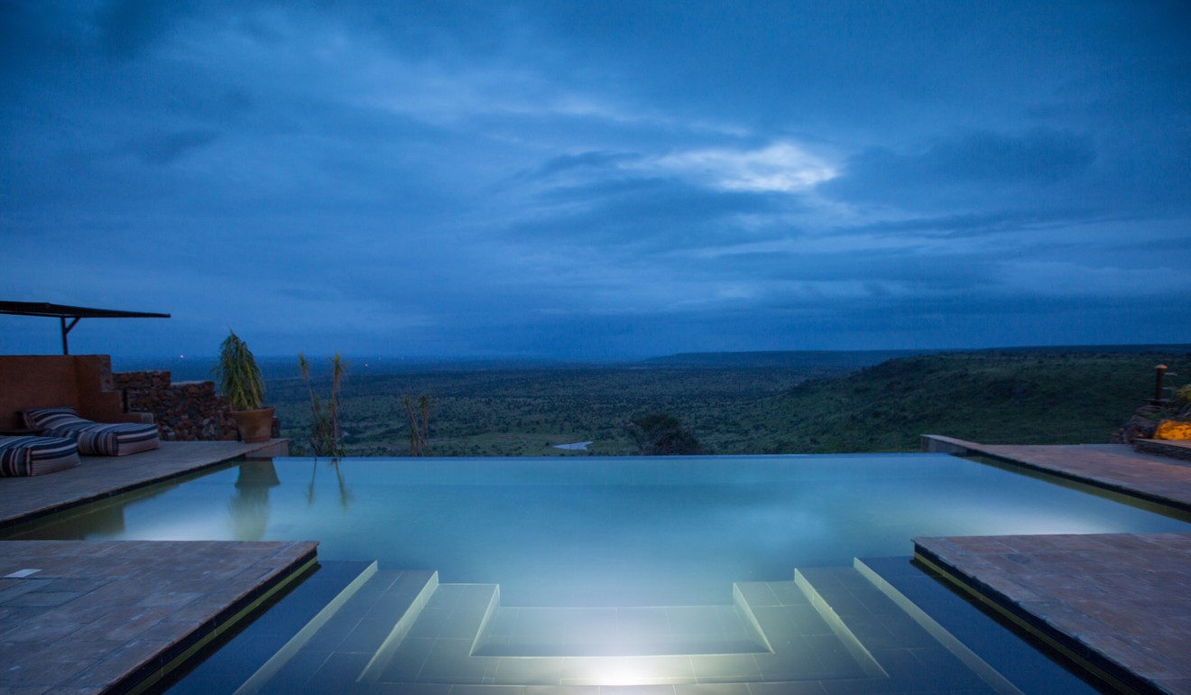 The infinity pool at the Loisaba Tented Camp.