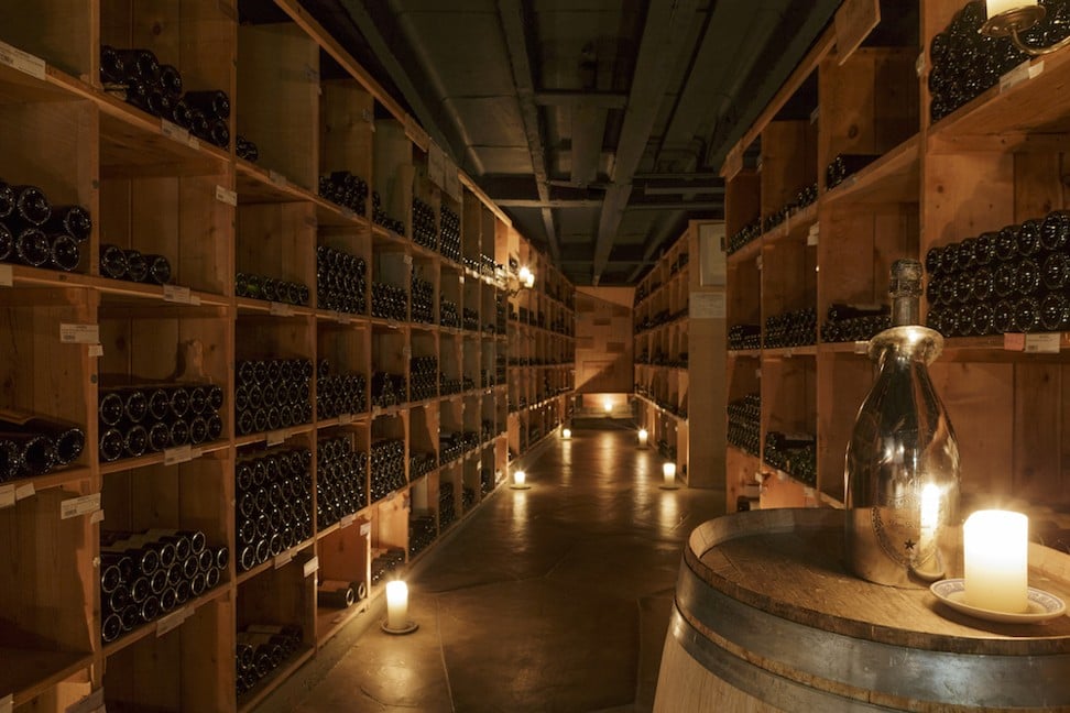 The wine cellar at Le Restaurant holds over 30,000 bottles of wine.