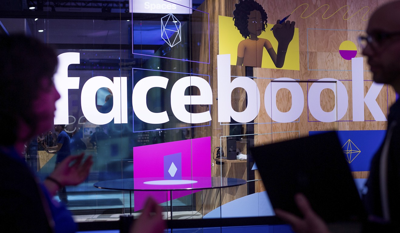 A demo booth at Facebook’s annual F8 developer conference in San Jose, California, last year. US social media giant Facebook has in recent years come under intense scrutiny for the amount of fake news and violent opinions in its services. Photo: AP