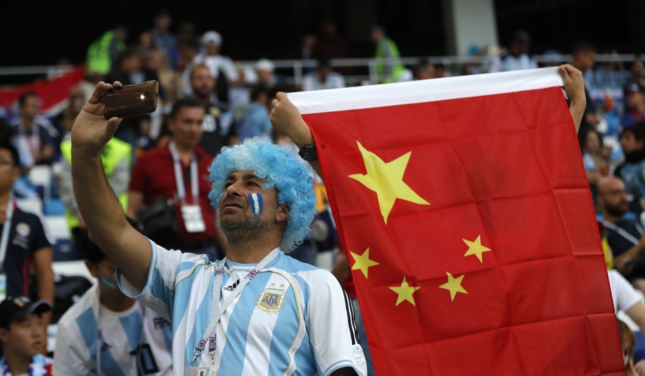 There has been a big Chinese presence in the stands in the stadiums at the World Cup. Photo: AP