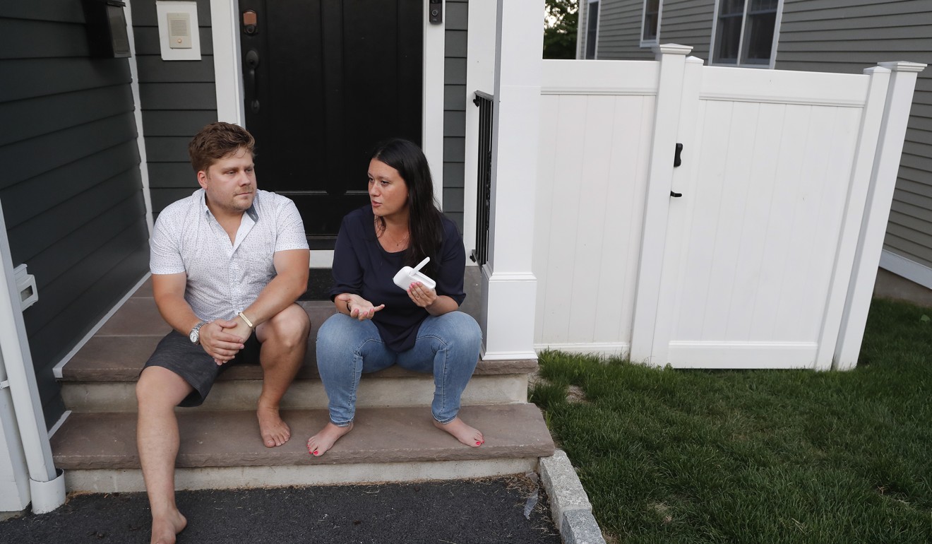Barth and Rosa Bazyluk talk about their time living at the Austin Nichols house, a rent-stabilised flat building in Brooklyn, while sitting outside their home. Despite seven years in the flat, the Bazyluks moved to West Harrison after the building was bought by the Kushner Cos. Photo: AP