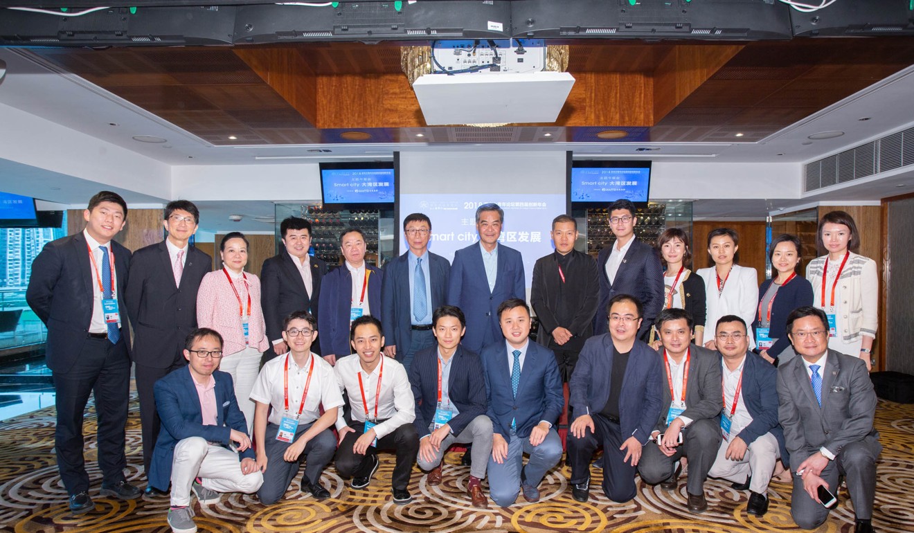 Participants pose for a group photo at the Yabuli Youth Forum 2018 Innovation Annual Meeting, which took place on June 22 and 23. Former chief executive Leung Chun-ying (centre, back row) attended the event as a guest speaker. Photo: Handout