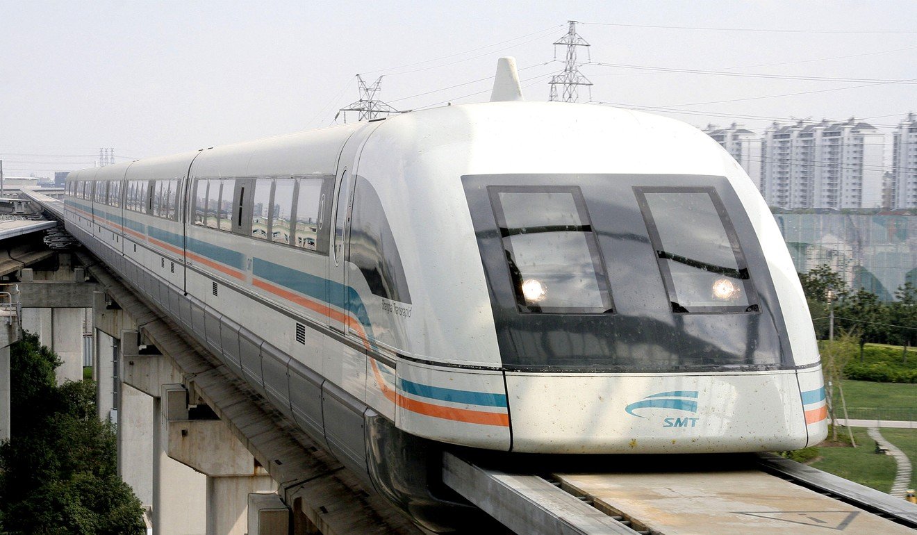 Shanghai’s maglev line has a top speed of 450km per hour. Photo: AP