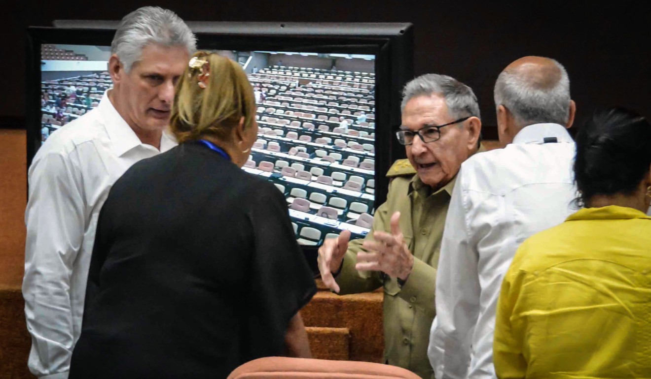 Miguel Diaz-Canel and Raul Castro at the National Assembly session. Photo: AFP