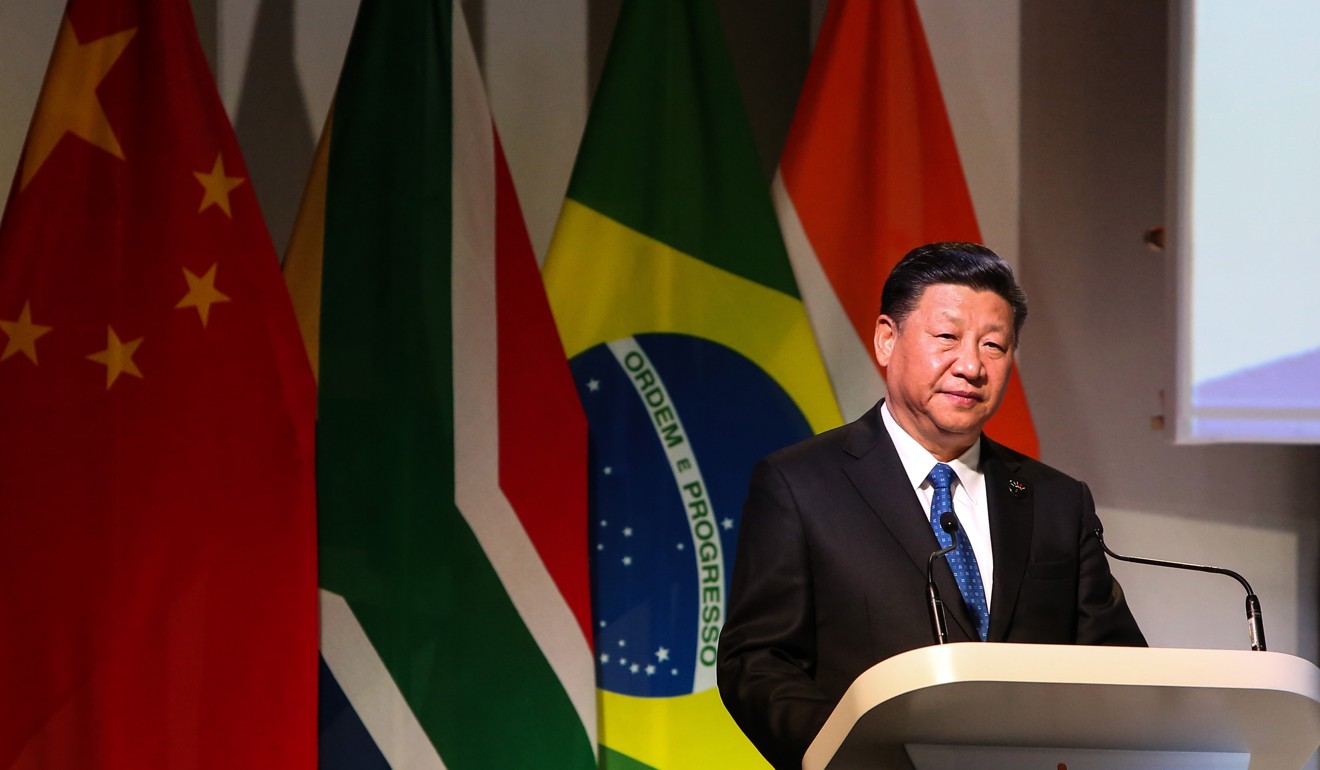Chinese President Xi Jinping delivers a speech at the BRICS summit meeting on Wednesday in Johannesburg, South Africa. Photo: EPA-EFE