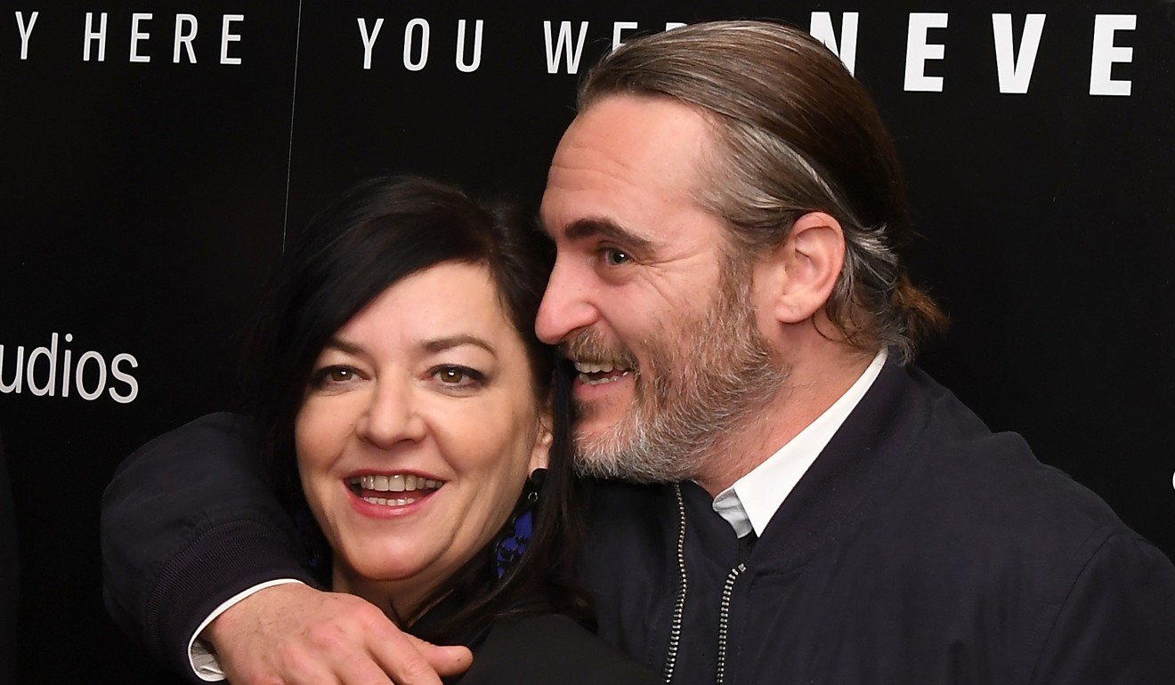 Lynne Ramsay and Phoenix at the New York special screening of You Were Never Really Here on April 3. Photo: AFP