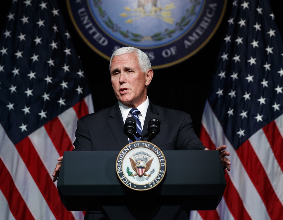 US Vice-President Mike Pence said “the time has come to write the next great chapter in the history of our armed forces”. Photo: AP