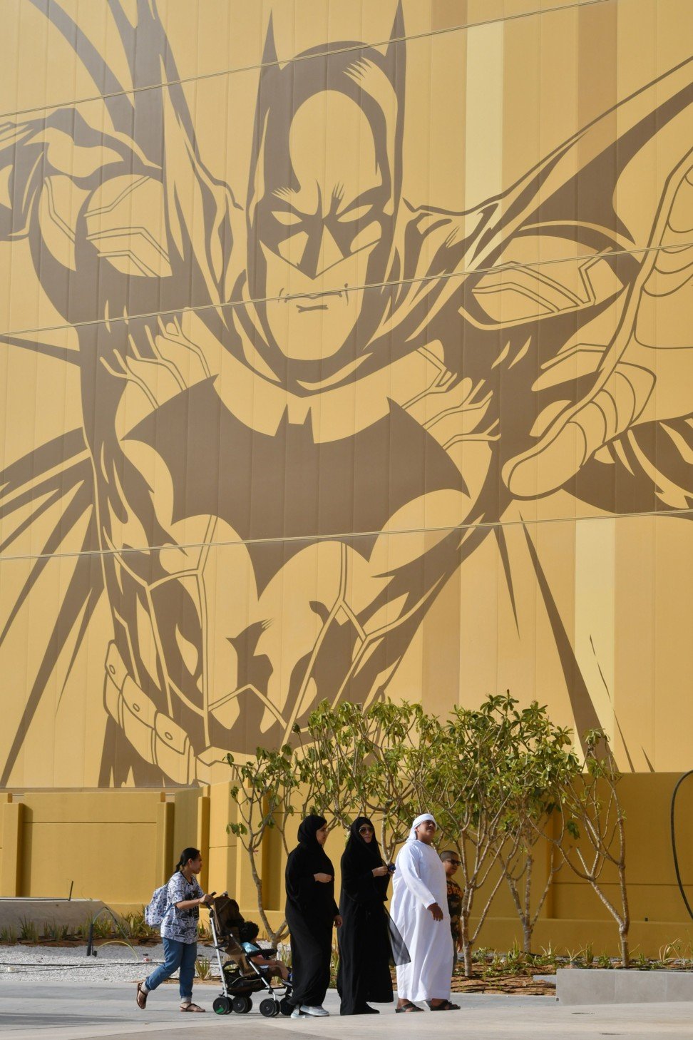 People arrive at Warner Brothers World in Abu Dhabi on July 27. UAE leaders seem eager to diversify away from their dependence on Western powers for security. Photo: AFP