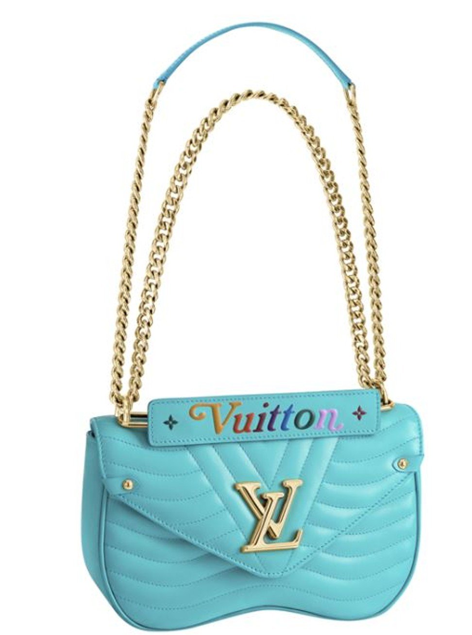 Louis Vuitton Pale Blue Leather New Wave Chain PM Bag Louis Vuitton