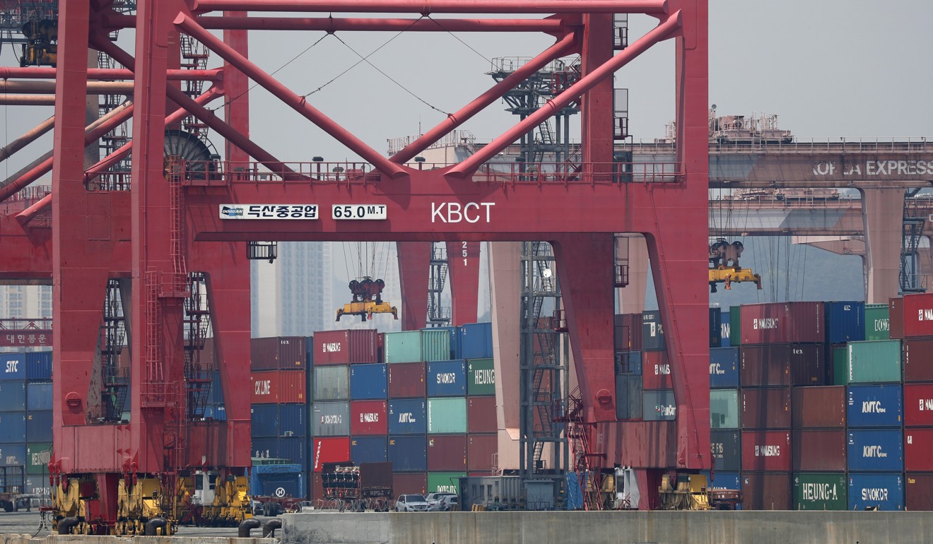 Busan is overtaking Hong Kong as the world’s fifth-busiest port this year. Photo: EPA