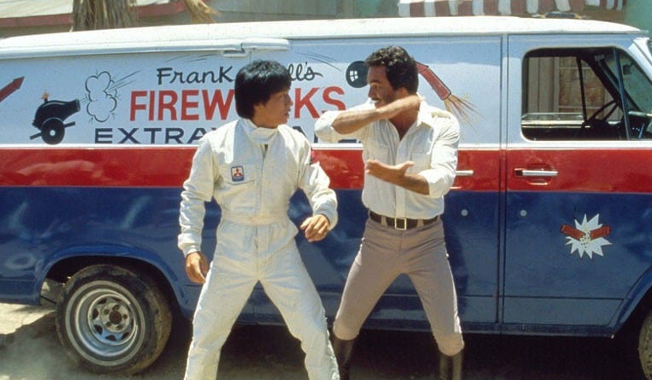 Jackie Chan and Burt Reynolds in Cannonball Run.