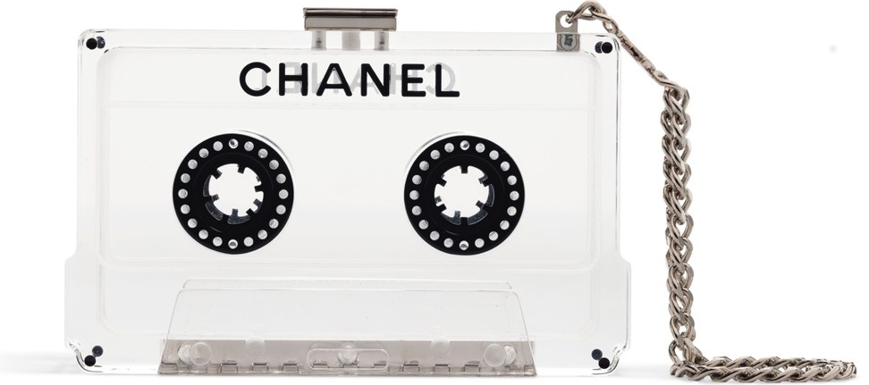 CHANEL, 2009-2010, A CLEAR LUCITE & SILVER LAMBSKIN LEATHER ICE