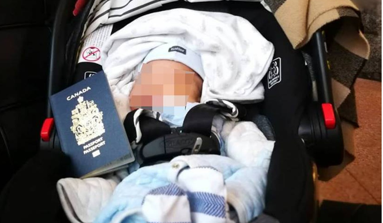 An infant is seen with a Canadian passport, in a photo posted to Instagram by Canadian birth tourism operator, the Baoma Inn. Photo: Baoma Inn via Instagram