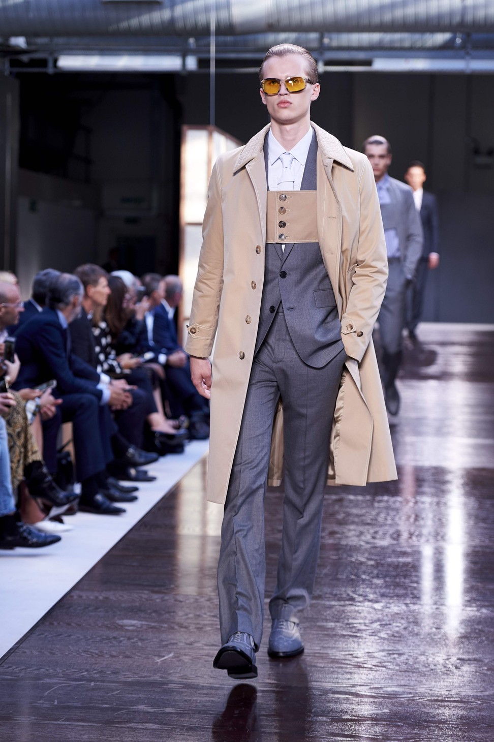 Burberry’s trademark trench coats took centre stage at new designer Riccardo Tisci’s spring-summer collection show at London Fashion Week on Monday. Photo: AFP