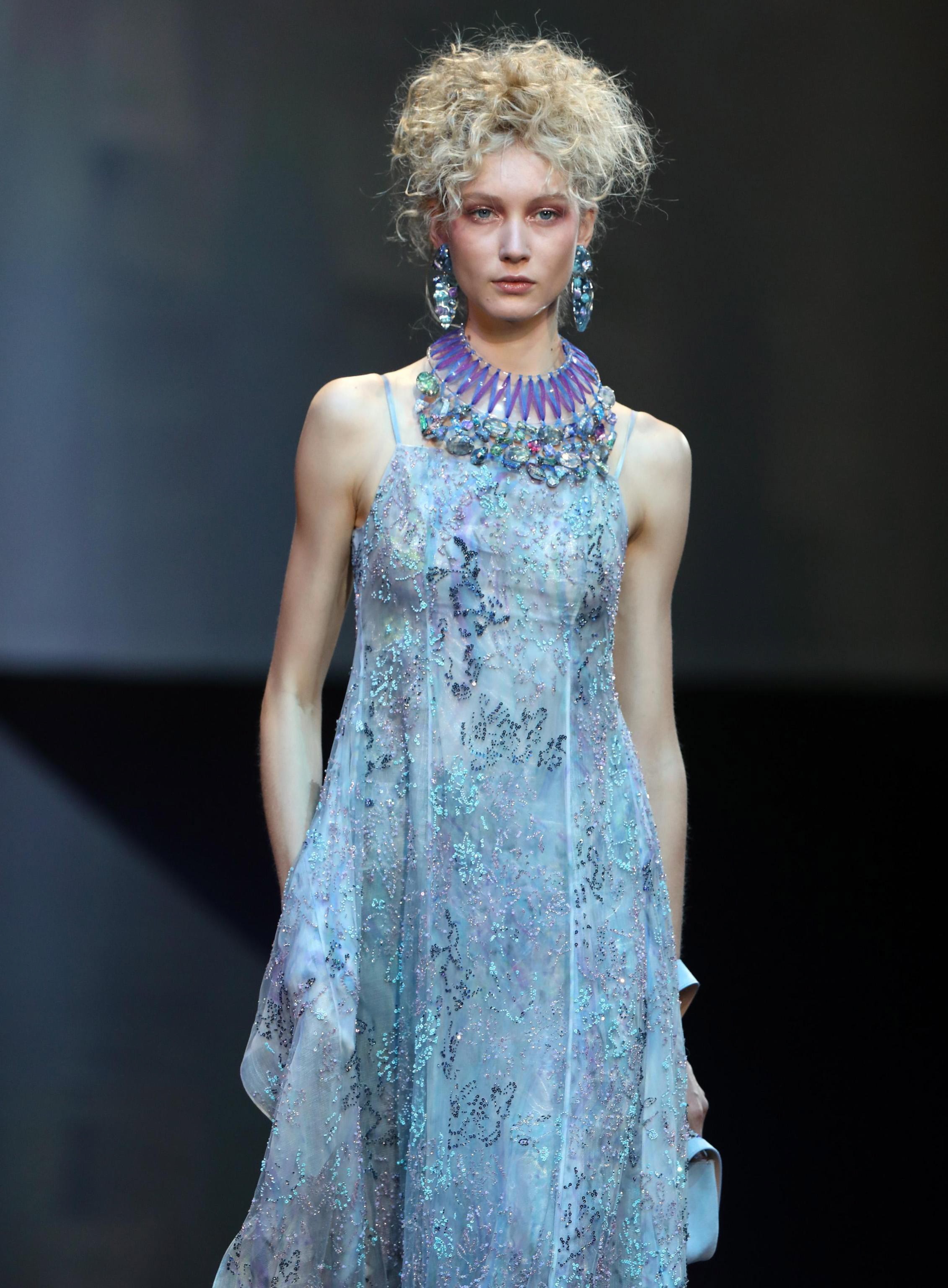 Armani’s pastel and silver collection defines the shape of colour at ...